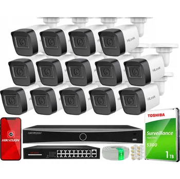 Bezpečnostní kamera Sada IP monitoringu 14 kamer PoE 4Mpx + rekordér Hikvision + switch