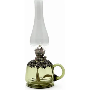 Petrolejová lampa Petrolejová lampa Lucie - lesní zelená zdobená cínem | 89056