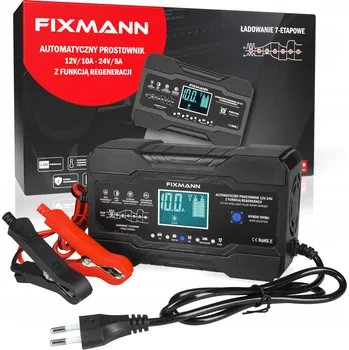 Automatická nabíječka 12V/10A - 24V/5A s regenerací, 7-stupňové nabíjení