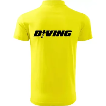 Pánská košile Diving nápis potápěč - Polokošile pánská Pique Polo 203 - 5XL ( Citrónová )