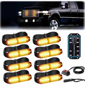 Maják 8X VÝSTRAŽNÉ SVĚTLO MAJÁK STROBOSKOP PRO ASISTENČNÍ SLUŽBU 12 24V