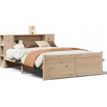 Ložnice VidaXL Postel s regálem, bez matrace, 120x200 cm, borovice