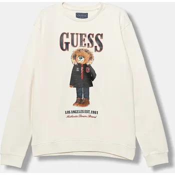 Dětská móda Dětská bavlněná mikina Guess L5BQ07.KAD74.9BYA béžová 01X, vel. 166-175