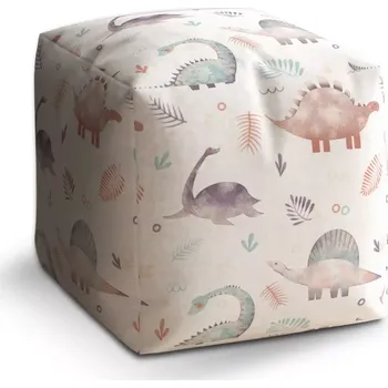 Taburet Sablio Taburet Cube Malovaní dinosauři: 40x40x40 cm