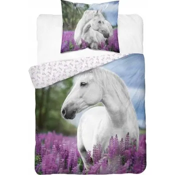 Povlečení Povlečení svítící kůň levandulová bavlna 140x200