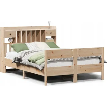 Postel Dvojlůžková dřevěná postel VidaXL 135x190 borovice