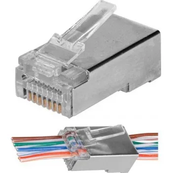 Síťový kabel NEKU RJ45 Průchozí konektory 8P8C FTP kat.5e, 100 ks