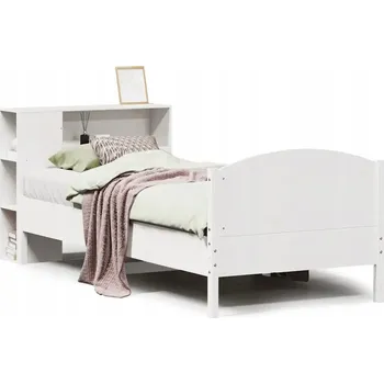 Ložnice Postel s knihovnou bez matrace bílá 90x200 cm masivní borovice