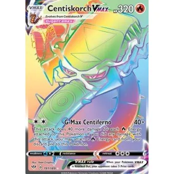 Karetní hra Pokémon DAA 191/189 Centiskorch VMAX - Darkness Ablaze