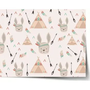 Plakát Sablio Plakát Zajíček indián - 60x40 cm