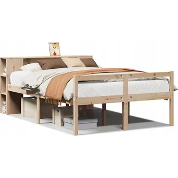 Postel Postel s knihovnou bez matrace 160 x 200 cm masivní borovice