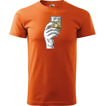 Pánské tričko Sablio Tričko s potiskem Whisky time - oranžové L