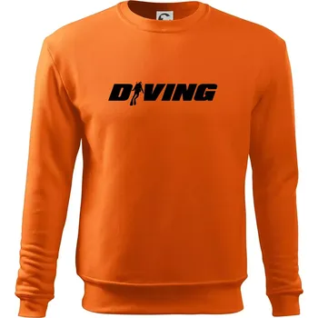 Pánská mikina Diving nápis potápěč - Mikina Essential pánská - S ( Oranžová )