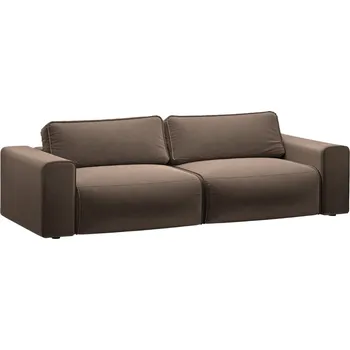 Pohovka Micadoni Hnědá sametová rozkládací pohovka Victor 246 cm