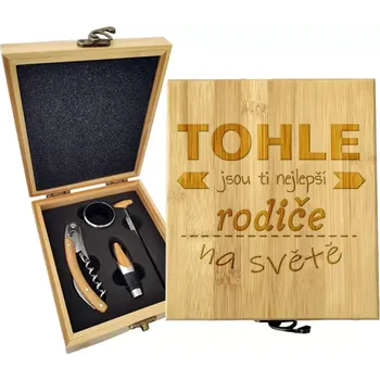 Víno Sablio Dárková sada na víno Tohle jsou ti nejlepší rodiče na světě: 147×168×49 mm