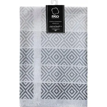 Utěrka UTĚRKA KUCHYŇSKÁ BAVLNĚNÁ 40X60 ŽAKÁROVÁ CARINO ŠEDÁ GEOMETRIE