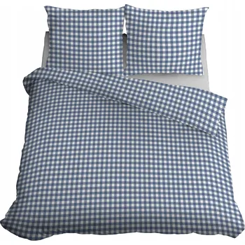 Povlečení Povlečení Saténové 180x200 Modrý Vzor Mřížky