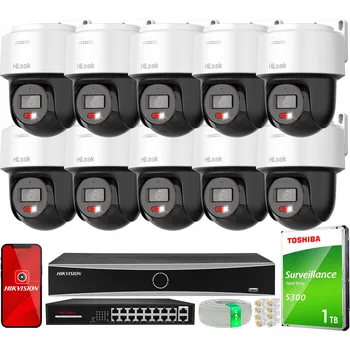 IP kamera Monitorovací sada 10x PTZ-N4MP-P 4MPx s aplikací HiLook od Hikvision