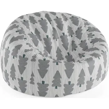 Sedací pytel Sablio Sedací vak Cocoon Šedé stromky - 115 x 75 cm x 45 cm