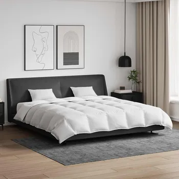 Sada přikrývek s polštářem 3 pcs Bílá Peří Bílá3376964