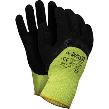 Pracovní rukavice Ochranné rukavice SUPER WINTER zimné, zateplené, žltozelené, veľkosť 10, VASKO
