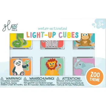 Hračka pro nejmenší Glo Pals - svítící senzorické kostky do vody ZOO (6ks)