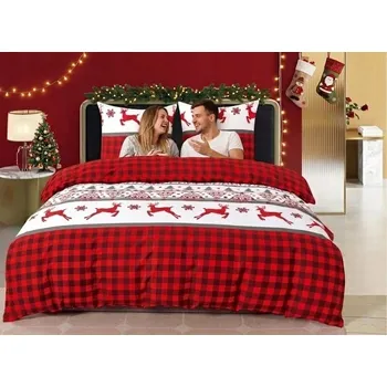 Povlečení POVLEČENÍ VÁNOČNÍ SADA 160x200 + 2 x 70x80cm Oboustranné -