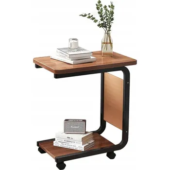 Konferenční stolek Mobilní konferenční stolek / Odkládací stolek na kolečkách - tmavá barva