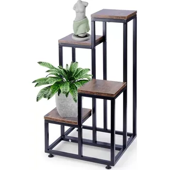 Stojan na květiny Kovový čtyřúrovňový květinový stojan 69 cm