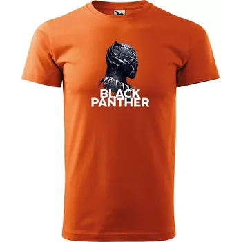 Pánské tričko Sablio Tričko s potiskem BLACK PANTHER - oranžové 5XL