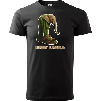 Sablio Tričko s potiskem Lirily larila - Italian Brainrot - černé 5XL