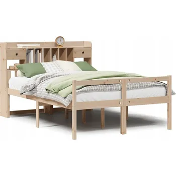 Postel Postel s knihovnou bez matrace 160 x 200 cm masivní borovice