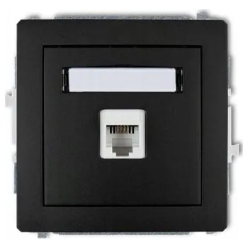 Elektrická zásuvka Telefonní zásuvka nástěnná Karlik černá