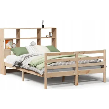 Postel Postel s knihovnou bez matrace 140 x 190 cm masivní borovice