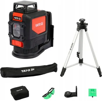 Měřící laser YATO ZELENÝ LASER 5 LINIOVÝ 360° + STATIV + BRÝLE YT-30440