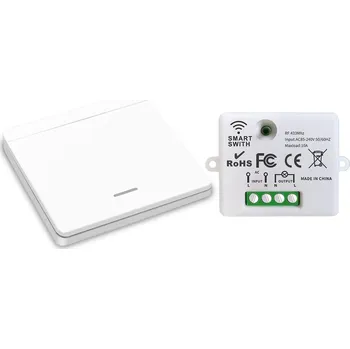 vypínač Bezdrátový vypínač světla bez baterií, vysílač 10A + přijímač