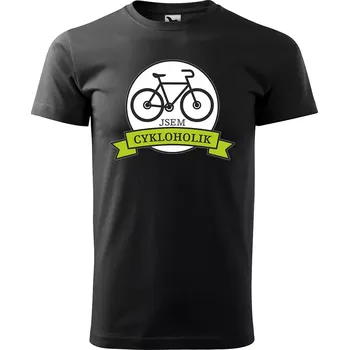 Sablio Tričko s potiskem Jsem cykloholik - černé 5XL