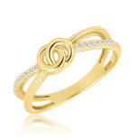 MINET Zlatý prsten s motivem kroužku a bílým zirkonem Au 585/1000 vel. 57 - 2,00g JMG0340WGR17