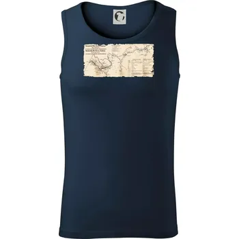 Mapa Báňské dráhy z Moravské Ostravy do Doubravy - Tílko pánské Core - S ( Námořní modrá (velmi tmavá - téměř černá) )