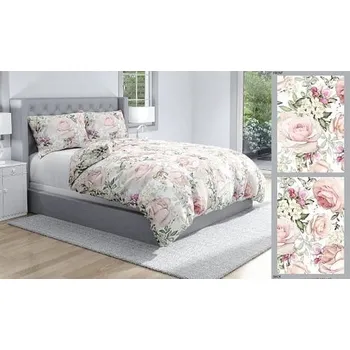 Povlečení Bavlněné Povlečení 140x200cm. 100% BAVLNA - RŮŽOVÉ KVĚTY