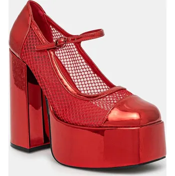 Dámské lodičky Lodičky Koi Footwear x Rocky Horror Show Regular Frankie Fan Fishnet FrankieFanFish červená 33X, EUR 42