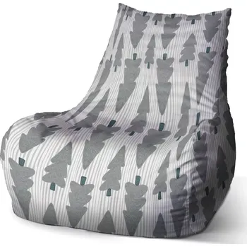 Sedací pytel Sablio Sedací vak Bean Šedé stromky - 60 x 70 x 70 cm