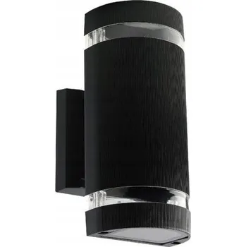 Nástěnné svítidlo LED ELEVAČNÍ SVÍTIDLO VENKOVNÍ KULATÉ NÁSTĚNNÉ SVĚTLO 2x E27 IP44 ČERNÉ