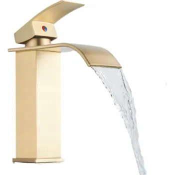 Vodovodní baterie Stojánková umyvadlová baterie Ari Waterfall zlatá