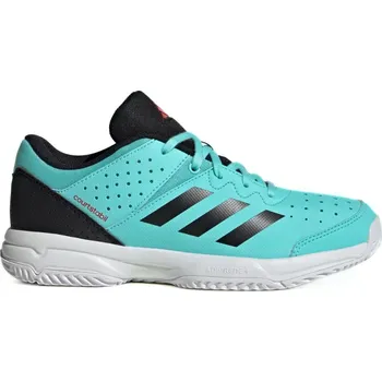 Dětská sálová obuv Adidas Court Stabil J JR9581 - flash aqua/core black/cloud white 33
