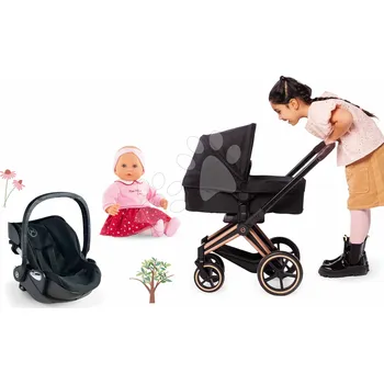 Kočárek Set kočárek trojkombinace s panenkou Albane Cybex Black 3in1 Pram Corolle v autosedačce