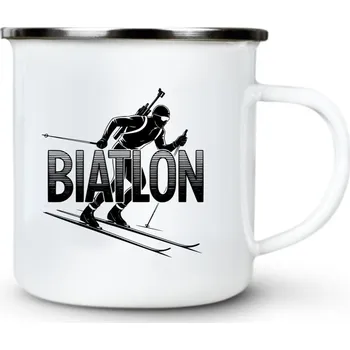 Pánské oblečení Shadow biatlon, černý potisk - Plechový hrnek VELKÝ 400ml (500 ml po okraj) - 400 ml