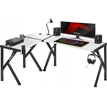 Počítačový stůl Rohový herní stůl Huzaro Hero 6.3 bílý
