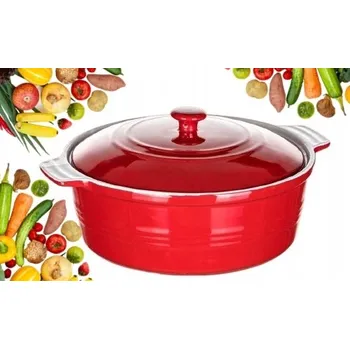 KERAMICKÁ ZAPÉKACÍ MÍSA S VÍKEM 26 cm 3L červená – ideální jako dárek