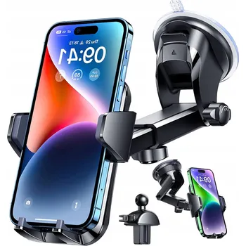 Držák do auta na sklo 3v1 černý